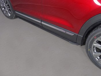 21 349 р. Пороги алюминиевые ТСС Тюнинг  Mazda CX-9  TC (2015-2024) (Slim Line Black). Увеличить фотографию 1