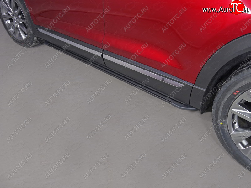 21 349 р. Пороги алюминиевые ТСС Тюнинг  Mazda CX-9  TC (2015-2024) (Slim Line Black)