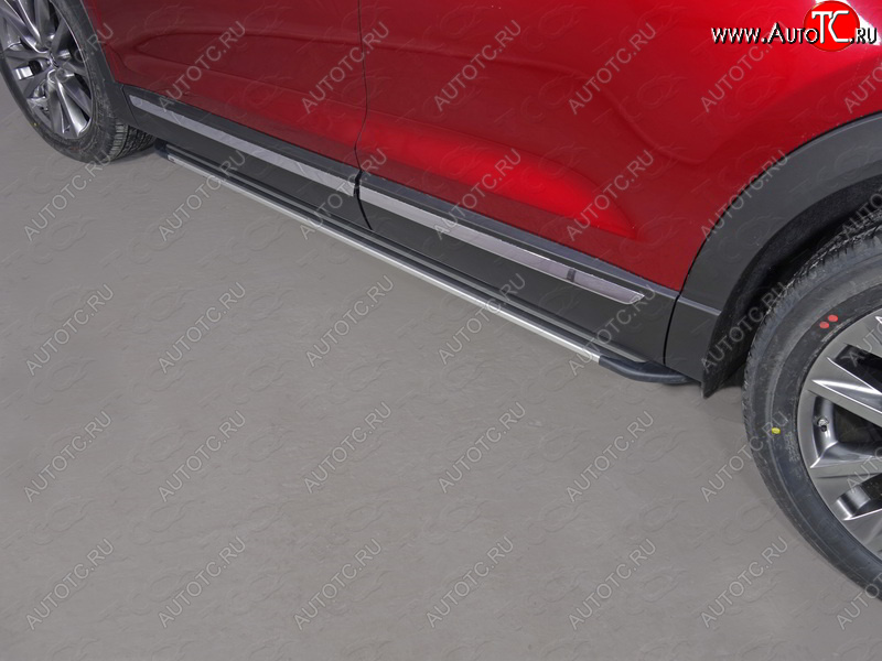19 999 р. Пороги алюминиевые, ТСС Тюнинг  Mazda CX-9  TC (2015-2024) (Slim Line Silver)