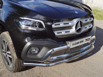 17 999 р. Защита переднего бампера нижняя d60,3 мм ТСС Тюнинг Mercedes-Benz X class W470 (2017-2020) (нержавейка). Увеличить фотографию 1