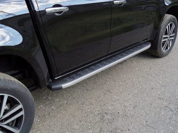 21 349 р. Пороги алюминиевые с пластиковой накладкой ТСС Тюнинг Mercedes-Benz X class W470 (2017-2020) (карбон серые). Увеличить фотографию 1