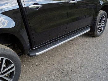 21 349 р. Пороги алюминиевые с пластиковой накладкой, ТСС Тюнинг  Mercedes-Benz X class  W470 (2017-2020) (карбон серебро). Увеличить фотографию 1