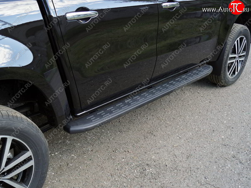 21 349 р. Пороги алюминиевые с пластиковой накладкой ТСС Тюнинг Mercedes-Benz X class W470 (2017-2020) (карбон черные)