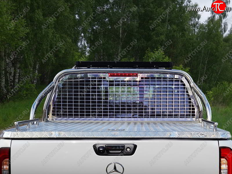 133 999 р. Защита кузова и заднего стекла (для крышки) со светодиодной фарой d 75х42 мм ТСС Тюнинг  Mercedes-Benz X class  W470 (2017-2020) (нержавейка)