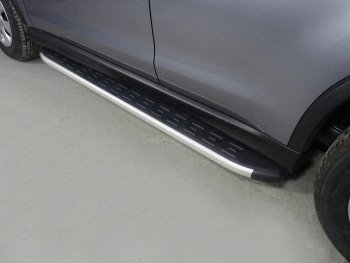 Пороги алюминиевые с пластиковой накладкой ТСС Тюнинг Mitsubishi (Митсубиси) ASX (АСХ) (2010-2012) дорестайлинг