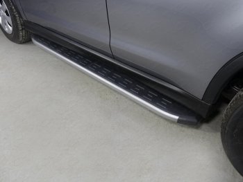 Пороги алюминиевые с пластиковой накладкой ТСС Тюнинг Mitsubishi ASX 2-ой рестайлинг (2017-2020)