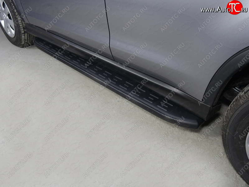 21 349 р. Пороги алюминиевые с пластиковой накладкой ТСС Тюнинг  Mitsubishi ASX (2017-2020) (карбон черные)