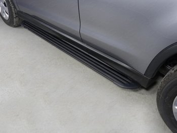 21 349 р. Пороги алюминиевые Slim Line ТСС Тюнинг  Mitsubishi ASX (2017-2020) (Black). Увеличить фотографию 1