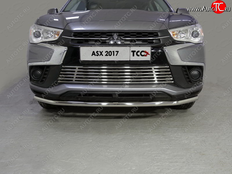 9 349 р. Нижняя декоративная вставка в бампер ТСС Тюнинг  Mitsubishi ASX (2017-2020) 2-ой рестайлинг (d 12 мм)