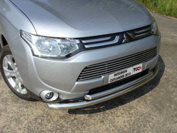 22 599 р. Защита переднего бампера нижняя 60,3*50,8 мм ТСС Тюнинг  Mitsubishi Outlander  GF (2012-2014) (нержавейка). Увеличить фотографию 1