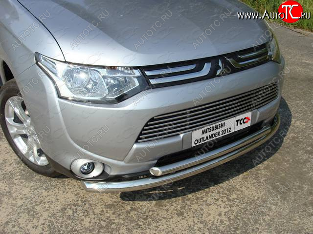 22 599 р. Защита переднего бампера нижняя 60,3*50,8 мм ТСС Тюнинг  Mitsubishi Outlander  GF (2012-2014) (нержавейка)