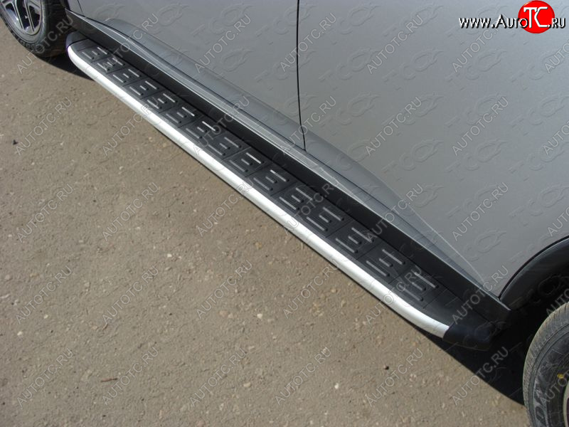19 999 р. Пороги алюминиевые с пластиковой накладкой ТСС Тюнинг  Mitsubishi Outlander  GF (2012-2014) (серые)