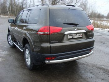 22 799 р. Защита задняя (центральная овальная 75х42 мм) ТСС Тюнинг  Mitsubishi Pajero Sport  3 PB (2013-2017). Увеличить фотографию 1