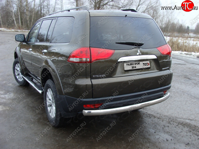 22 799 р. Защита задняя (центральная овальная 75х42 мм) ТСС Тюнинг  Mitsubishi Pajero Sport  3 PB (2013-2017)