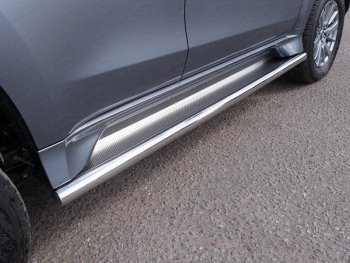 Пороги с площадкой 60,3 мм ТСС Тюнинг Mitsubishi Pajero Sport 3 QE дорестайлинг (2015-2021)