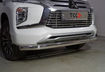 22 599 р. Защита переднего бампера нижняя d76,1 мм ТСС Тюнинг  Mitsubishi Pajero Sport  3 QF (2019-2022) (нержавейка). Увеличить фотографию 1