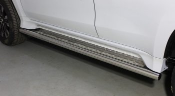 35 599 р. Пороги с площадкой 60,3 мм ТСС Тюнинг  Mitsubishi Pajero Sport  3 QF (2019-2022) (серые). Увеличить фотографию 1