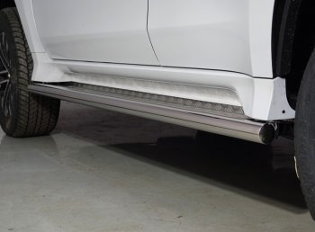 43 999 р. Пороги с площадкой 60,3 мм ТСС Тюнинг  Mitsubishi Pajero Sport  3 QF (2019-2022) (нержавейка). Увеличить фотографию 1