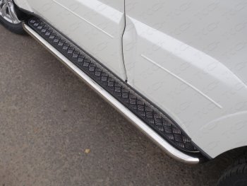 35 599 р. Пороги с площадкой 60,3 мм ТСС Тюнинг  Mitsubishi Pajero  4 V90 (2014-2020) (серые). Увеличить фотографию 1