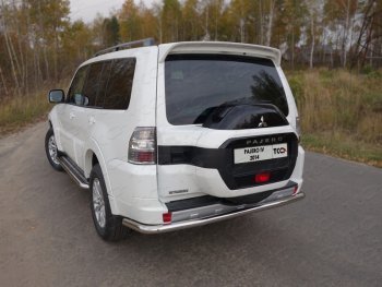 Защита задняя (центральная нержавейка 60,3 мм) ТСС Тюнинг Mitsubishi Pajero 4 V90 2-ой рестайлинг (2014-2020)