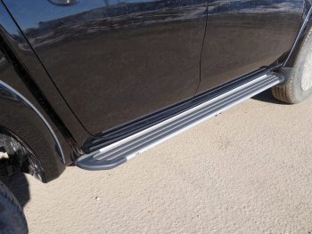 19 999 р. Пороги алюминиевые, ТСС Тюнинг  Mitsubishi L200  4 (2013-2016) (Slim Line Silver). Увеличить фотографию 1