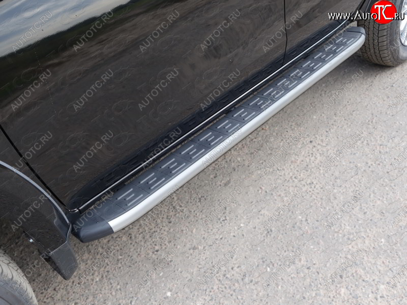 19 999 р. Пороги алюминиевые с пластиковой накладкой ТСС Тюнинг  Mitsubishi L200  5 KK,KL (2015-2019) (серые)