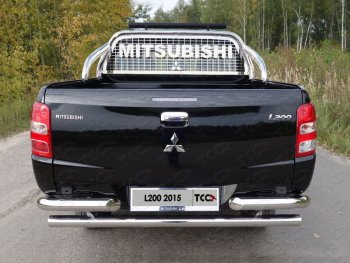 133 999 р. Защита кузова и заднего стекла (только для кузова) d 75х42 мм со светодиодной фарой ТСС Тюнинг  Mitsubishi L200  5 KK,KL (2015-2019) (нержавейка). Увеличить фотографию 1