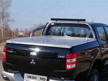 120 299 р. Защита кузова (для крышки) со светодиодной фарой d75х42 мм ТСС Тюнинг  Mitsubishi L200  5 KK,KL (2018-2022) (нержавейка). Увеличить фотографию 1