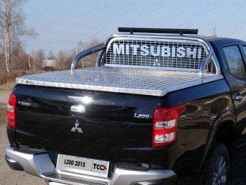133 999 р. Защита кузова и заднего стекла (для крышки) d 75х42 мм со светодиодной фарой ТСС Тюнинг  Mitsubishi L200  5 KK,KL (2018-2022) (нержавейка). Увеличить фотографию 1