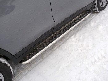 32 999 р. Пороги с площадкой 42,4 мм ТСС Тюнинг  Nissan X-trail  3 T32 (2013-2018) (серые). Увеличить фотографию 1