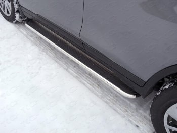 42 699 р. Пороги с площадкой 42,4 мм ТСС Тюнинг  Nissan X-trail  3 T32 (2013-2018) (нержавейка). Увеличить фотографию 1