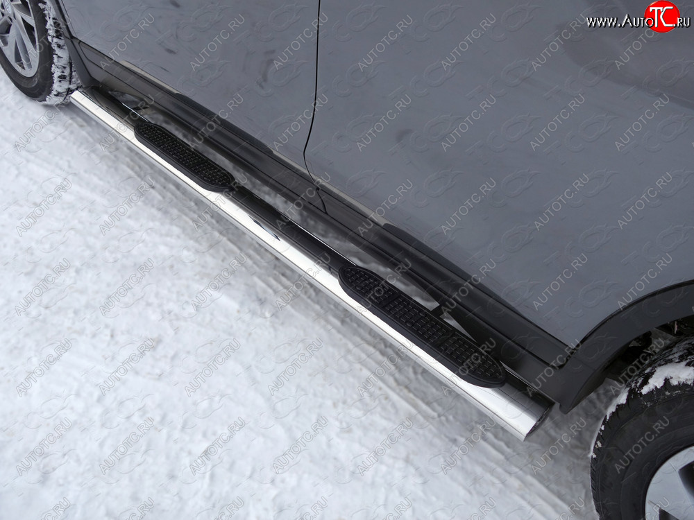 44 949 р. Пороги овальные с накладкой 120х60 мм, ТСС Тюнинг  Nissan X-trail  3 T32 (2013-2018) (серые)
