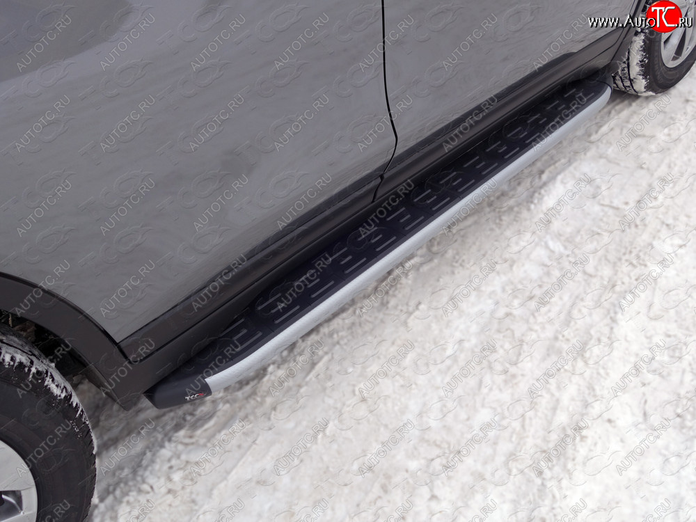 19 999 р. Пороги алюминиевые с пластиковой накладкой ТСС Тюнинг  Nissan X-trail  3 T32 (2013-2018) (серые)