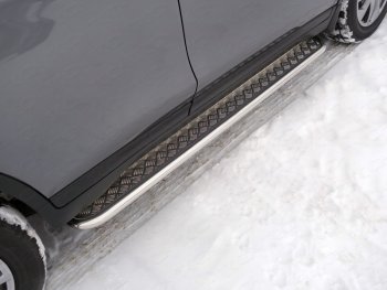 32 999 р. Пороги с площадкой 42,4 мм ТСС Тюнинг  Nissan X-trail  3 T32 (2017-2022) (серые). Увеличить фотографию 1