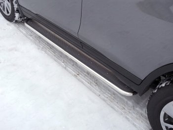 42 699 р. Пороги с площадкой 42,4 мм ТСС Тюнинг  Nissan X-trail  3 T32 (2017-2022) (нержавейка). Увеличить фотографию 1