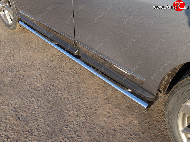 44 949 р. Пороги овальные с накладкой 120х60 мм, ТСС Тюнинг  Nissan Pathfinder  R52 (2012-2017) (серые)