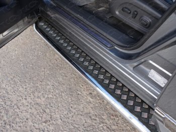 37 949 р. Пороги с площадкой 60,3 мм ТСС Тюнинг  Nissan Pathfinder  R52 (2012-2017) (серые). Увеличить фотографию 1