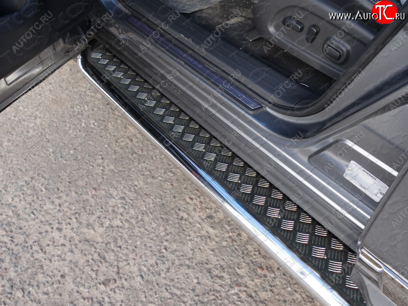 37 949 р. Пороги с площадкой 60,3 мм ТСС Тюнинг  Nissan Pathfinder  R52 (2012-2017) (серые)