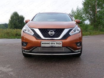 17 999 р. Защита переднего бампера нижняя d42,4 мм ТСС Тюнинг  Nissan Murano  3 Z52 (2015-2022) (нержавейка). Увеличить фотографию 1