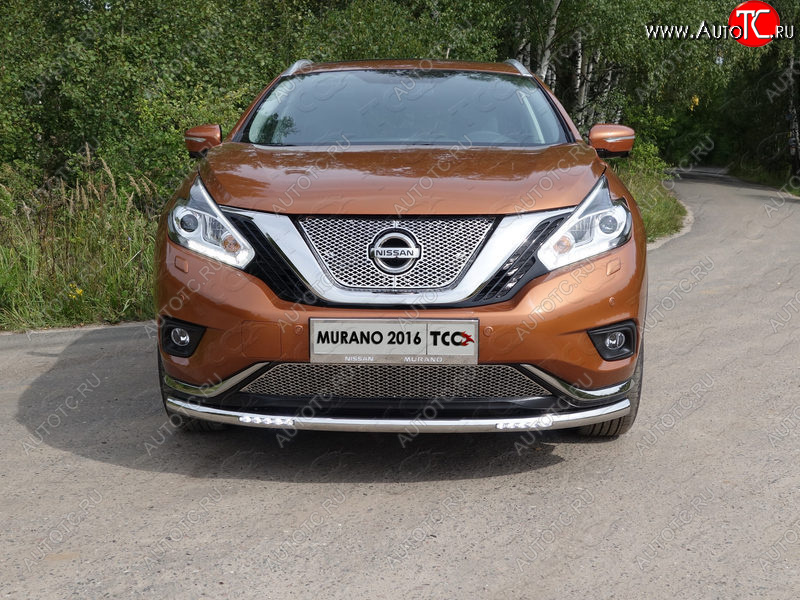 40 649 р. Защита переднего бампера нижняя с ДХО 60,3 мм ТСС Тюнинг  Nissan Murano  3 Z52 (2015-2022) (нержавейка)