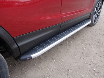 19 999 р. Пороги алюминиевые с пластиковой накладкой ТСС Тюнинг  Nissan Qashqai  1 (2010-2013) (серые). Увеличить фотографию 1