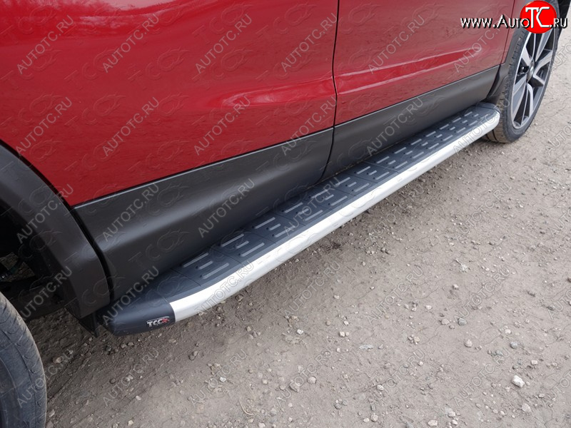 19 999 р. Пороги алюминиевые с пластиковой накладкой ТСС Тюнинг  Nissan Qashqai  1 (2010-2013) (серые)