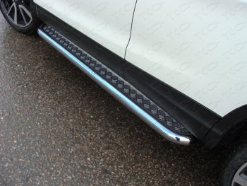 32 999 р. Пороги с площадкой 60,3 мм ТСС Тюнинг  Nissan Qashqai  2 (2013-2019) (серые). Увеличить фотографию 1