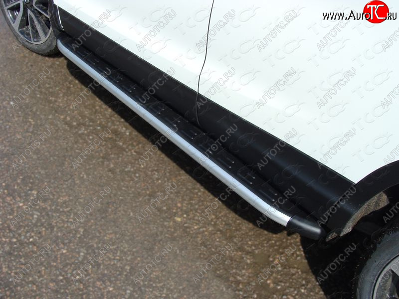 19 999 р. Пороги алюминиевые с пластиковой накладкой ТСС Тюнинг  Nissan Qashqai  2 (2013-2019) (серые)