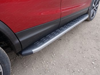 Пороги алюминиевые с пластиковой накладкой, ТСС Тюнинг Nissan (Нисан) Qashqai (Кашкай)  2 (2017-2022) 2 J11 рестайлинг