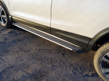 19 999 р. Пороги алюминиевые ТСС Тюнинг  Nissan Qashqai  2 (2017-2022) (Slim Line Silver). Увеличить фотографию 1