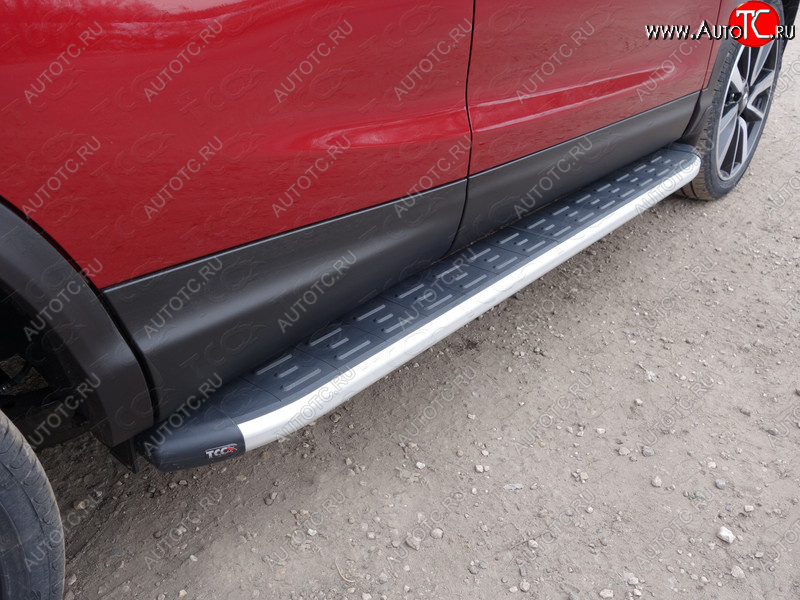 19 999 р. Пороги алюминиевые с пластиковой накладкой ТСС Тюнинг  Nissan Qashqai +2  1 (2010-2014) (серые)