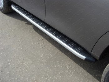 19 999 р. Пороги алюминиевые с пластиковой накладкой ТСС Тюнинг  Nissan Patrol  6 (2010-2014) (серые). Увеличить фотографию 1
