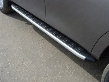 19 999 р. Пороги алюминиевые с пластиковой накладкой ТСС Тюнинг  Nissan Patrol  6 (2014-2017) (серые). Увеличить фотографию 1