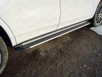 19 999 р. Пороги алюминиевые Slim Line ТСС Тюнинг Porsche Cayenne PO536 (2018-2024) (Silver). Увеличить фотографию 1